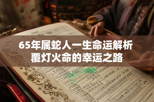 65年属蛇人一生命运解析 覆灯火命的幸运之路