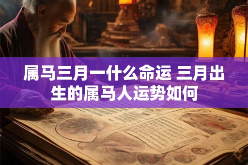 属马三月一什么命运 三月出生的属马人运势如何