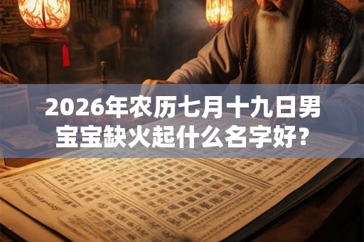 2026年农历七月十九日男宝宝缺火起什么名字好？