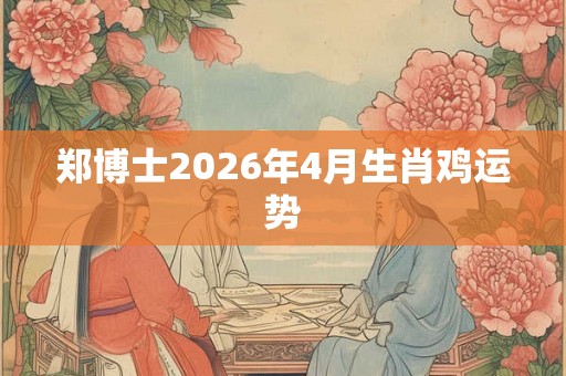 郑博士2026年4月生肖鸡运势