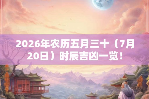 2026年农历五月三十(7月20日)时辰吉凶一览! 2026年农历五月三十(7月20日)时辰吉凶一览!