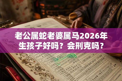 老公属蛇老婆属马2026年生孩子好吗？会刑克吗？