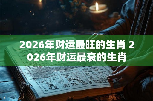 2026年财运最旺的生肖 2026年财运最衰的生肖