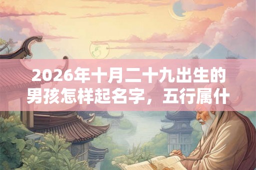 2026年十月二十九出生的男孩怎样起名字，五行属什么