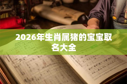 2026年生肖属猪的宝宝取名大全