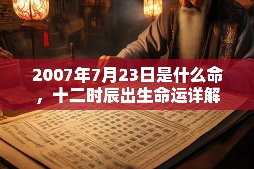 2007年7月23日是什么命，十二时辰出生命运详解