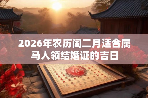 2026年农历闰二月适合属马人领结婚证的吉日