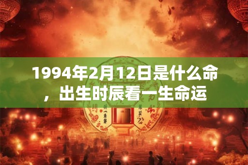 1994年2月12日是什么命，出生时辰看一生命运