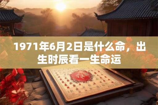 1971年6月2日是什么命，出生时辰看一生命运