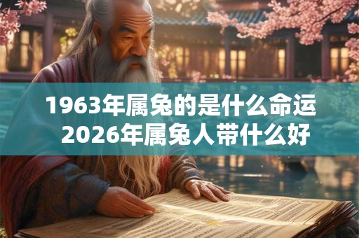 1963年属兔的是什么命运  2026年属兔人带什么好
