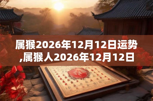 属猴2026年12月12日运势,属猴人2026年12月12日财运,生肖猴2026年12月12日运势 属猴2026年12月12日运势,属猴人2026年12月12日财运,生肖猴2026年12月12日运势
