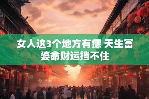 女人这3个地方有痣 天生富婆命财运挡不住