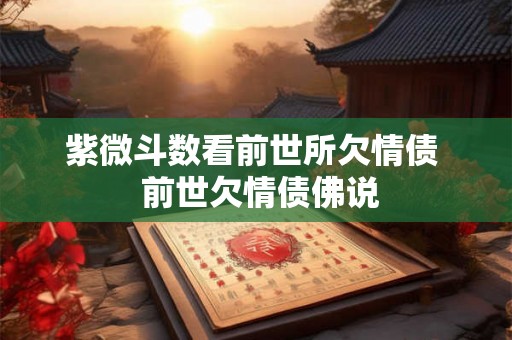 紫微斗数看前世所欠情债 前世欠情债佛说 紫微斗数看前世所欠情债 前世欠情债佛说