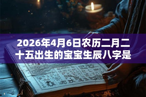 2026年4月6日农历二月二十五出生的宝宝生辰八字是什么