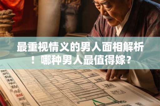 最重视情义的男人面相解析！哪种男人最值得嫁？