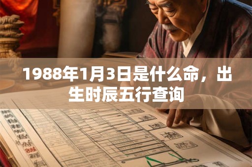 1988年1月3日是什么命，出生时辰五行查询