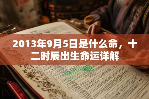 2013年9月5日是什么命，十二时辰出生命运详解
