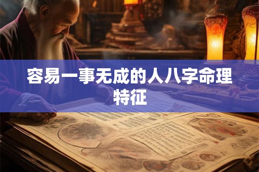 容易一事无成的人八字命理特征