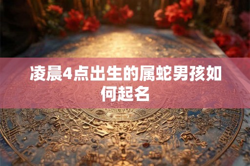 凌晨4点出生的属蛇男孩如何起名