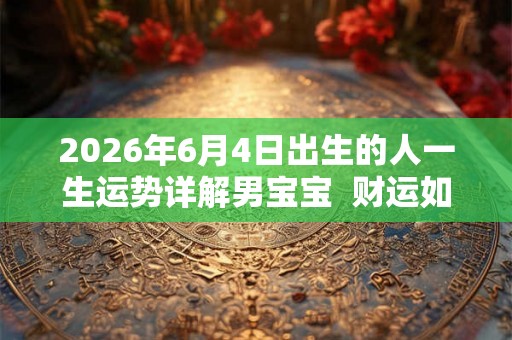 2026年6月4日出生的人一生运势详解男宝宝  财运如何
