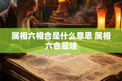 属相六相合是什么意思 属相六合是啥