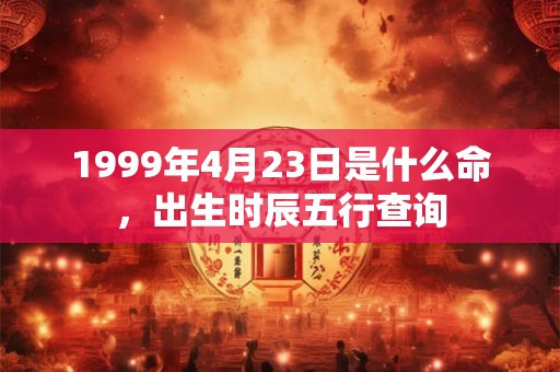 1999年4月23日是什么命，出生时辰五行查询