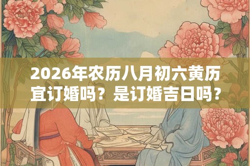 2026年农历八月初六黄历宜订婚吗？是订婚吉日吗？