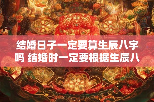 结婚日子一定要算生辰八字吗 结婚时一定要根据生辰八字来择日吗