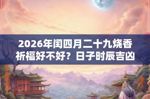 2026年闰四月二十九烧香祈福好不好?日子时辰吉凶? 2026年闰四月二十九烧香祈福好不好?日子时辰吉凶?