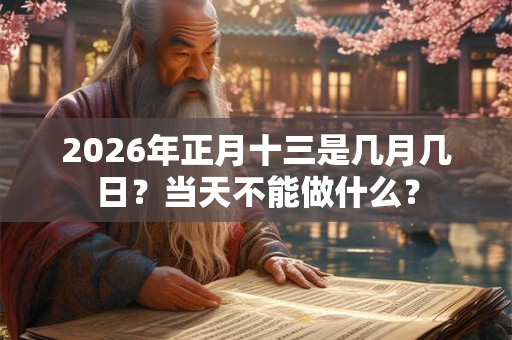 2026年正月十三是几月几日？当天不能做什么？