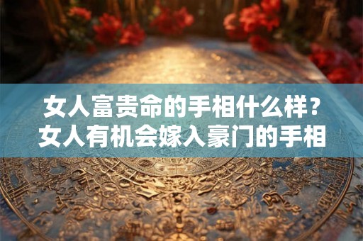 女人富贵命的手相什么样？女人有机会嫁入豪门的手相？
