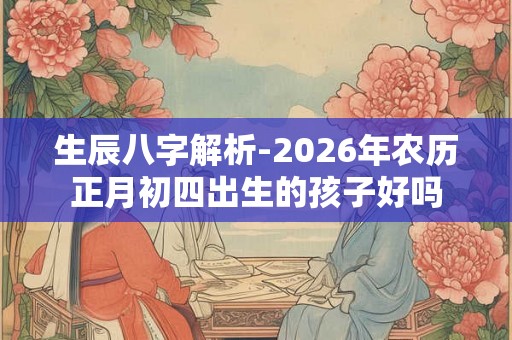 生辰八字解析-2026年农历正月初四出生的孩子好吗