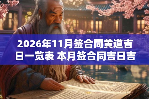 2026年11月签合同黄道吉日一览表 本月签合同吉日吉时查询