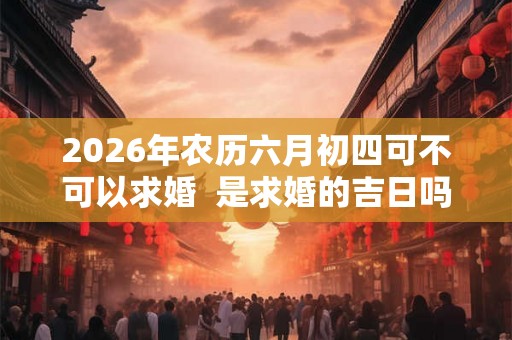 2026年农历六月初四可不可以求婚  是求婚的吉日吗