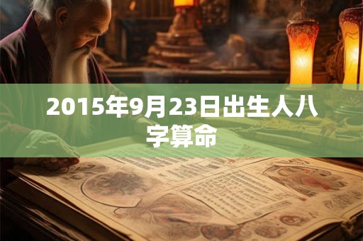 2015年9月23日出生人八字算命