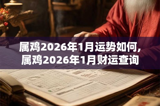 属鸡2026年1月运势如何,属鸡2026年1月财运查询