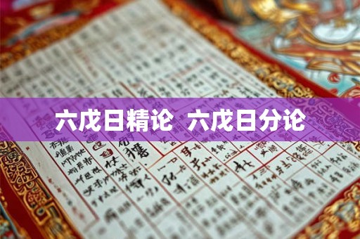 六戊日精论  六戊日分论