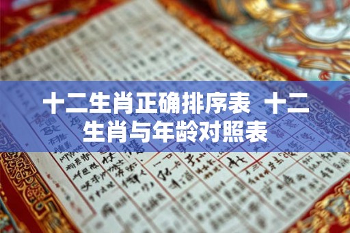 十二生肖正确排序表 十二生肖与年龄对照表 十二生肖正确排序表 十二生肖与年龄对照表