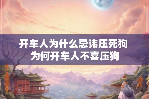 开车人为什么忌讳压死狗 为何开车人不喜压狗