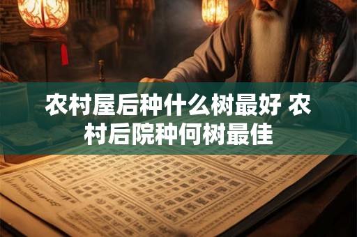 农村屋后种什么树最好 农村后院种何树最佳