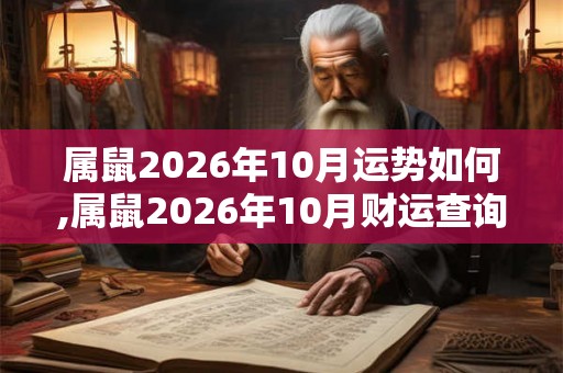 属鼠2026年10月运势如何,属鼠2026年10月财运查询
