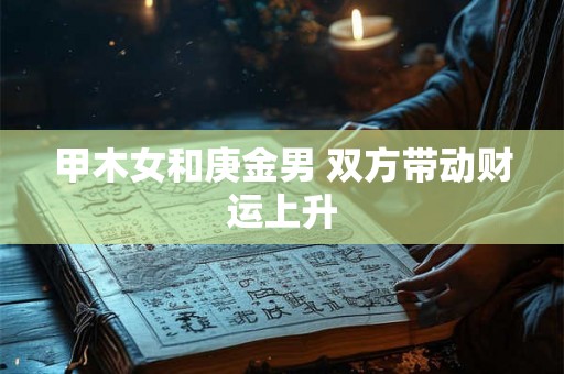 甲木女和庚金男 双方带动财运上升