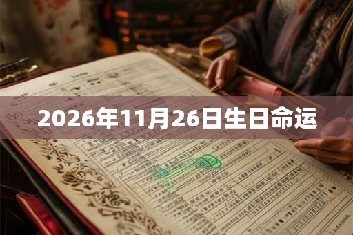 2026年11月26日生日命运