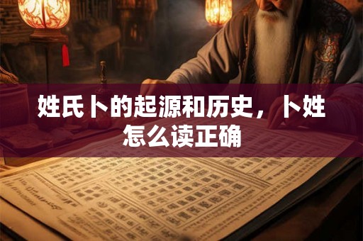 姓氏卜的起源和历史,卜姓怎么读正确 姓氏卜的起源和历史,卜姓怎么读正确