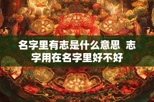 名字里有志是什么意思  志字用在名字里好不好