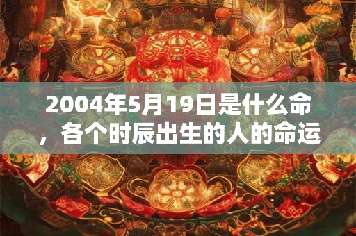 2004年5月19日是什么命，各个时辰出生的人的命运