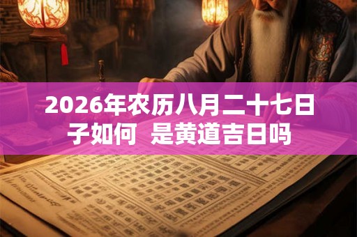 2026年农历八月二十七日子如何  是黄道吉日吗