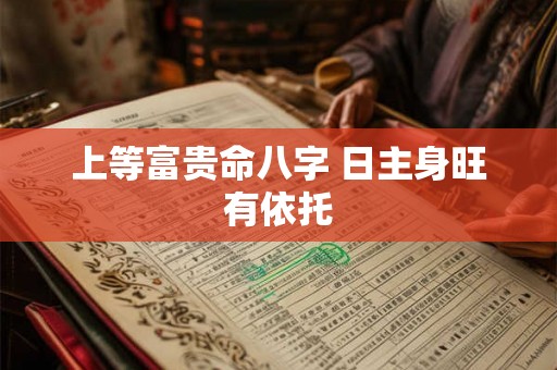 上等富贵命八字 日主身旺有依托