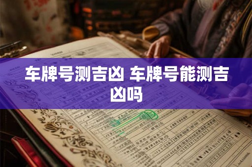 车牌号测吉凶 车牌号能测吉凶吗 车牌号测吉凶 车牌号能测吉凶吗