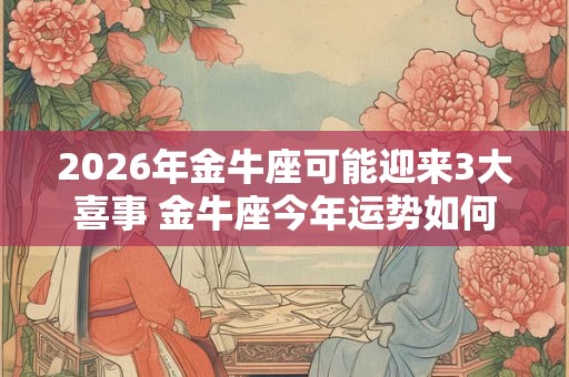 2026年金牛座可能迎来3大喜事 金牛座今年运势如何